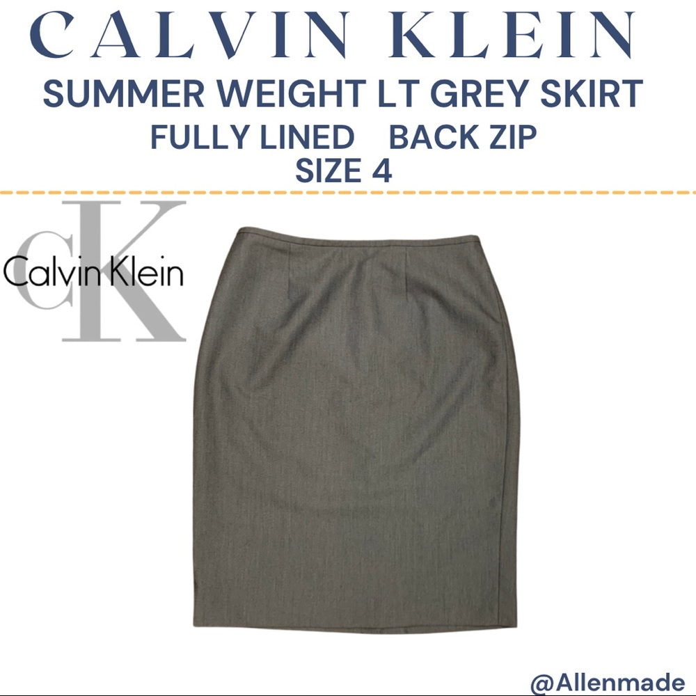 Price ⬇️ Calvin Klein Light weight light grey pencil skirt Size 4